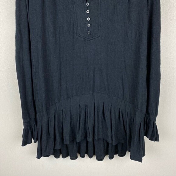 Free People Your Girl Ruffle Tunic Long Sleeve Mini Dress Black Size S - Picture 6 of 12